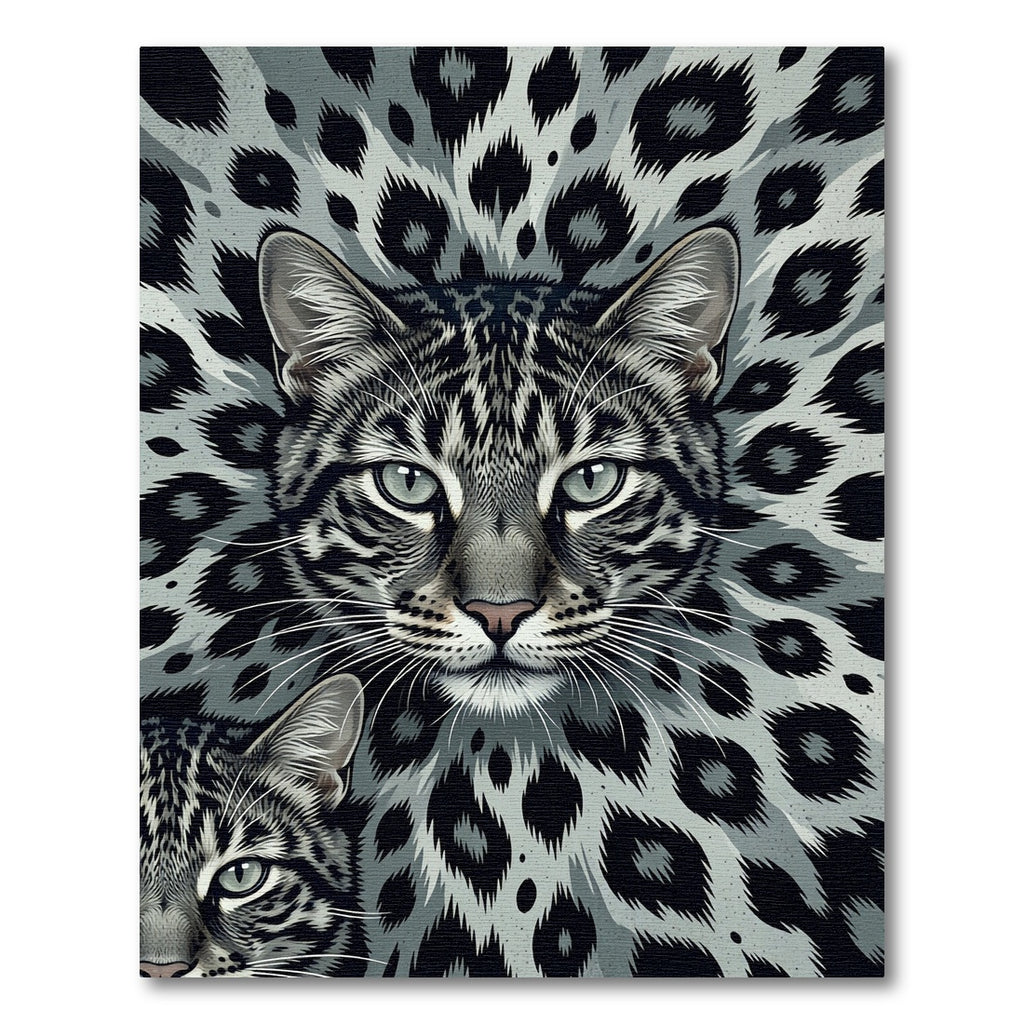 Leopard Face Amidst Spotted Background Rug