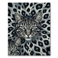 Leopard Face Amidst Spotted Background Rug