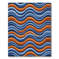 Modern Blue and Orange Wavy Stripe Rug