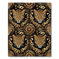 Luxury Gold Black Leopard Animal Art Rug