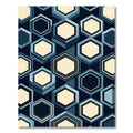 Navy Blue Hexagon Geometric Composition Rug