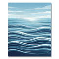 Serene Blue Layered Ocean Wave Rug