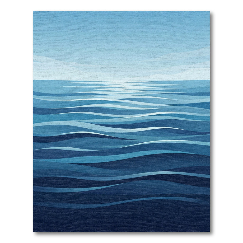Calm Blue Ocean Waves Rug