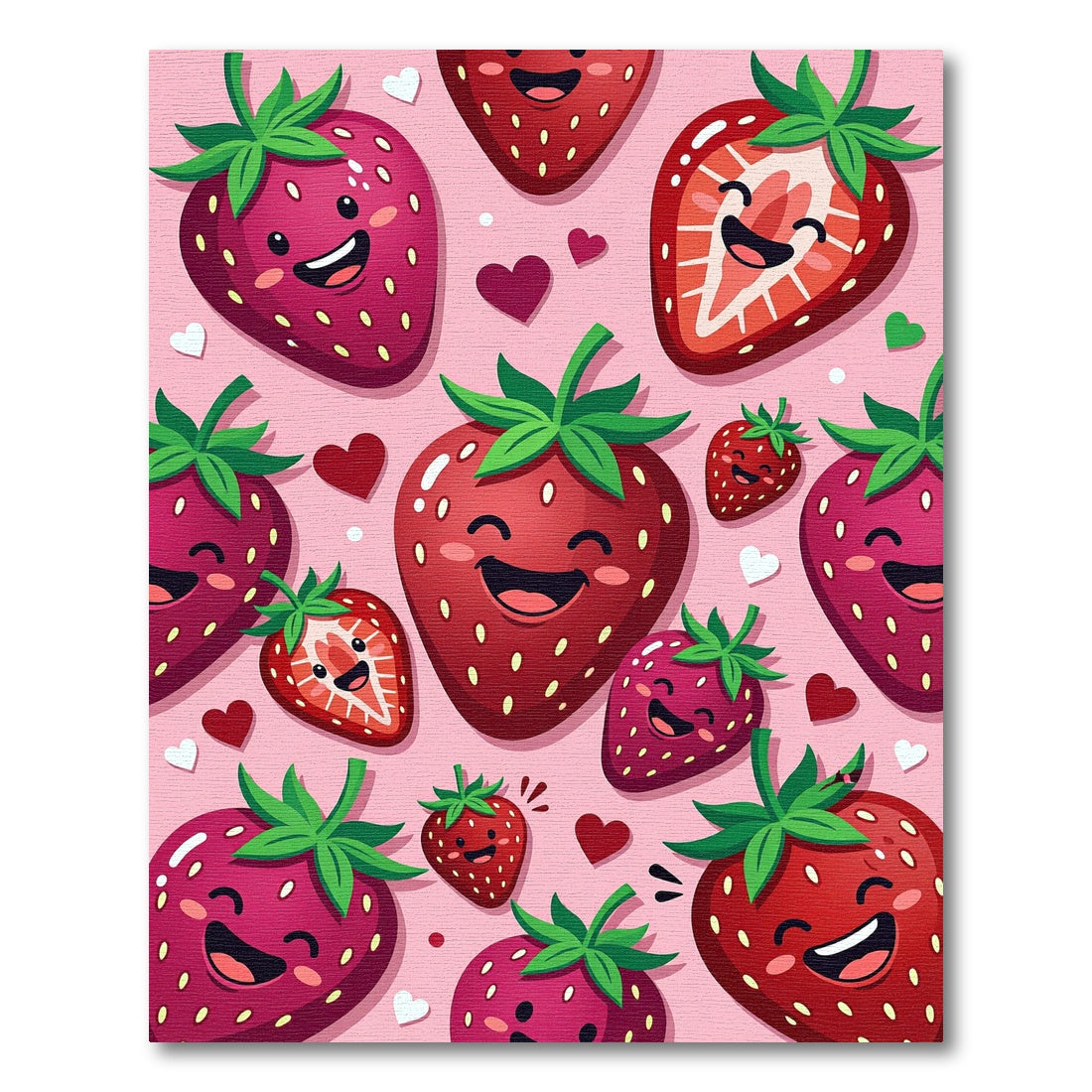 Happy Strawberry Delight Pattern Rug