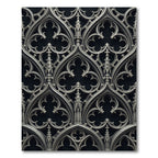 Gothic Charcoal Iron Trefoil Arches Rug