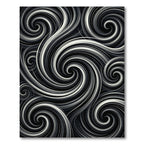 Monochrome Swirl Flow Rug