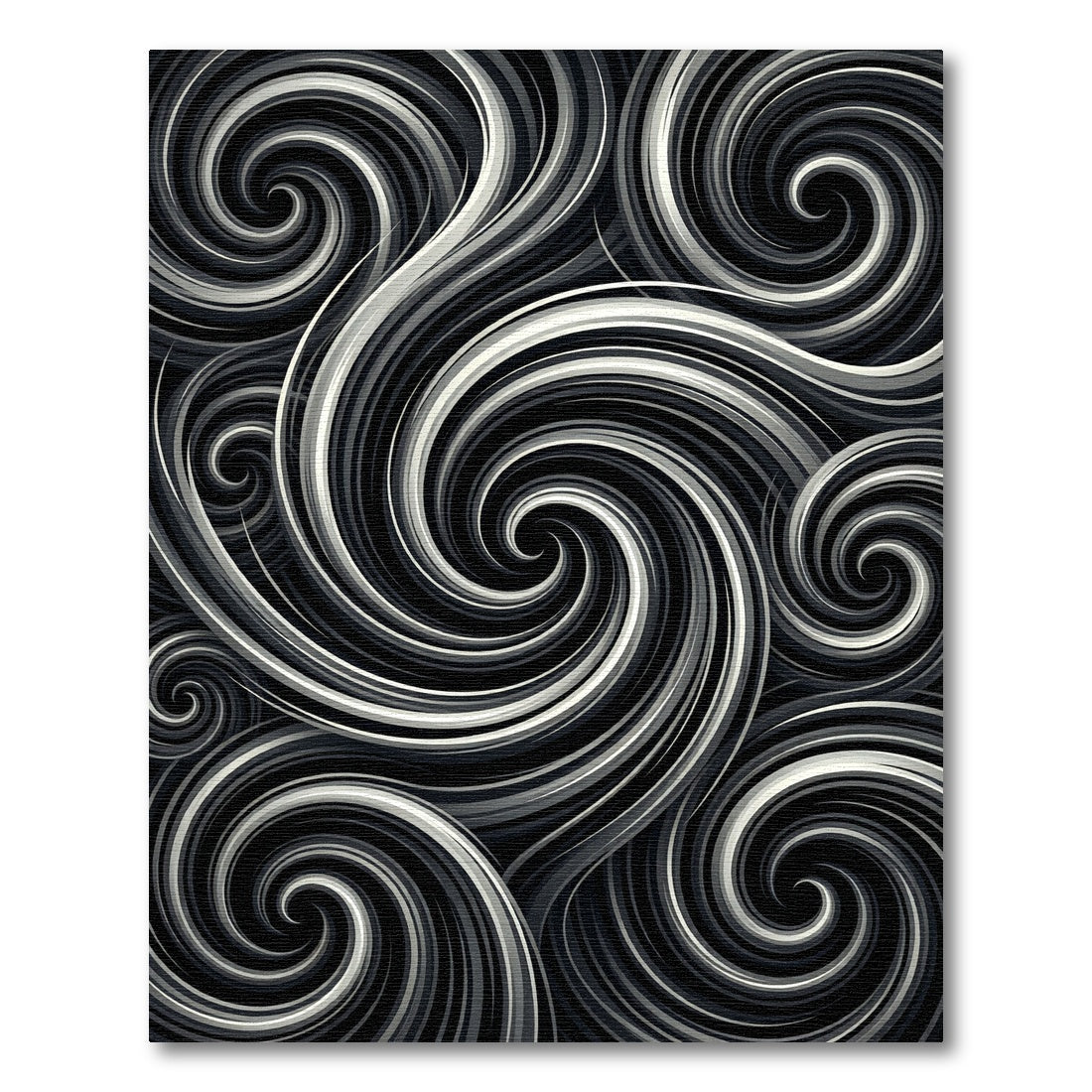 Monochrome Swirl Flow Rug