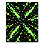 Neon Pixel Lime Green Geometric Explosion Rug