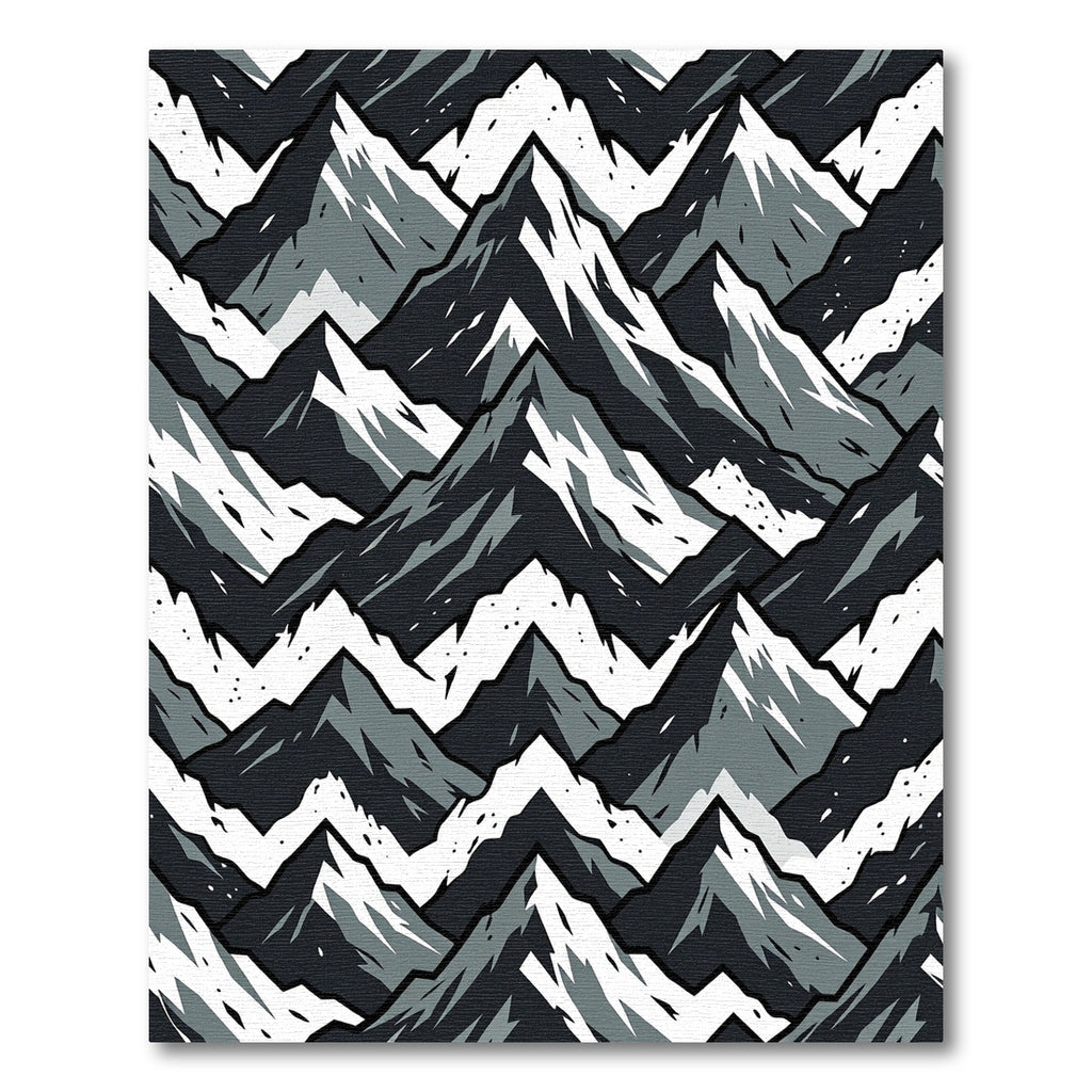 Monochromatic Jagged Mountain Peaks Rug