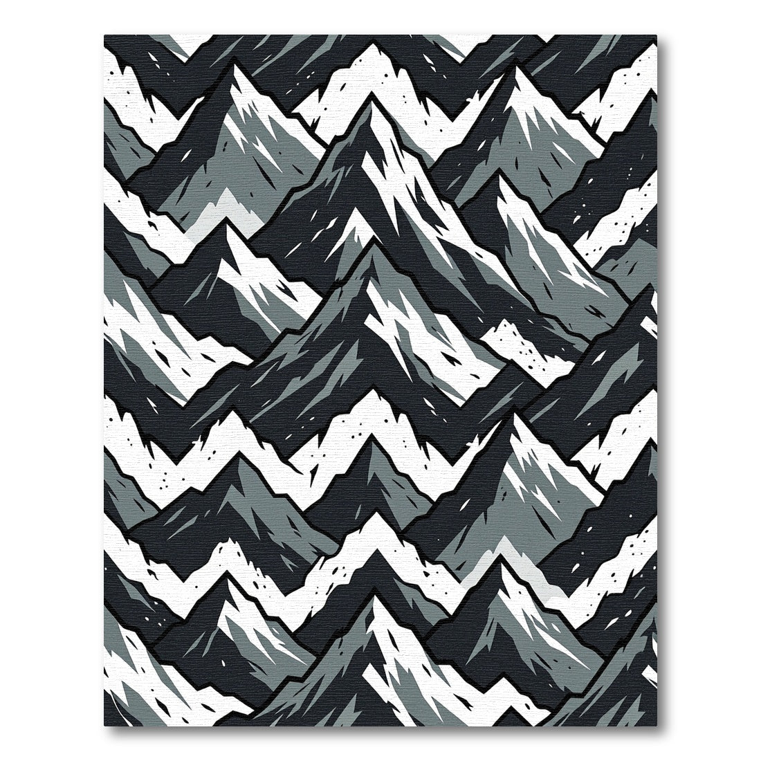 Monochromatic Jagged Mountain Peaks Rug