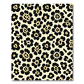 Black and Gold Leopard Floral Arrangement Rug