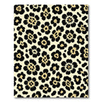 Black and Gold Leopard Floral Arrangement Rug