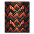 Orange Gray Chevron Staircase Illusion Rug