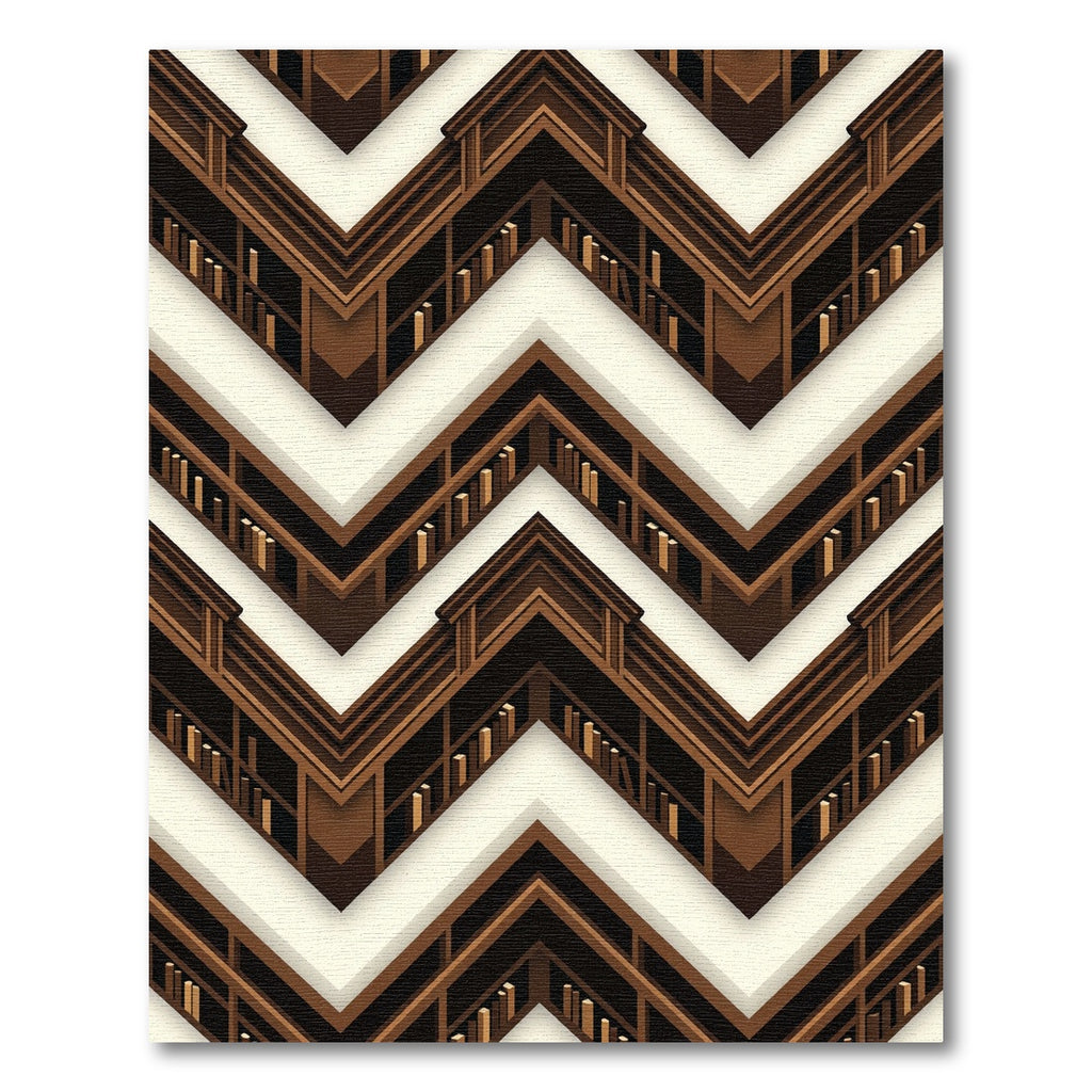 Dark Espresso Chevron Library Shelving Rug