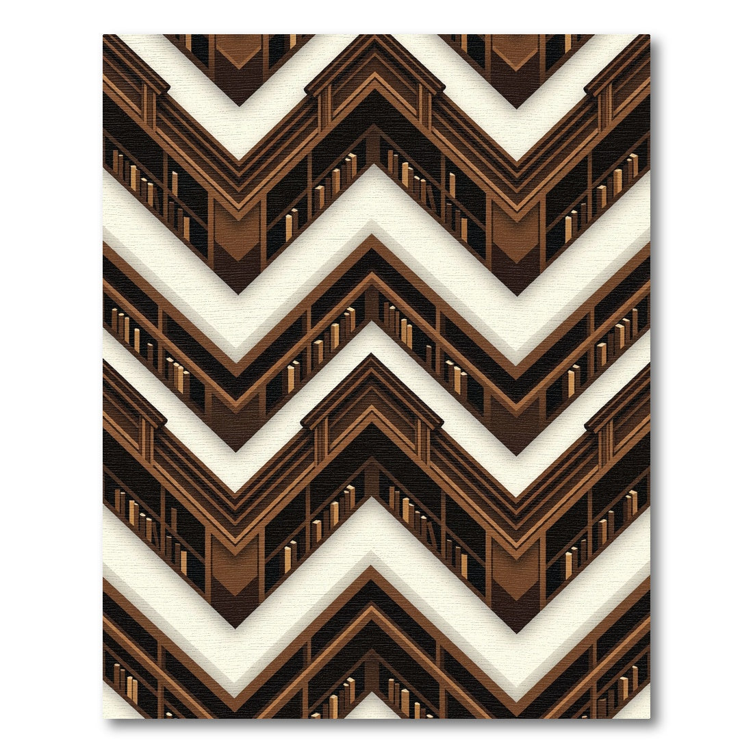 Dark Espresso Chevron Library Shelving Rug