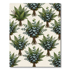 Green Fern Eucalyptus Botanical Arrangement Rug