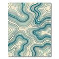 Teal Blue Fluid Wave Flowing Rug