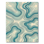 Teal Blue Fluid Wave Flowing Rug
