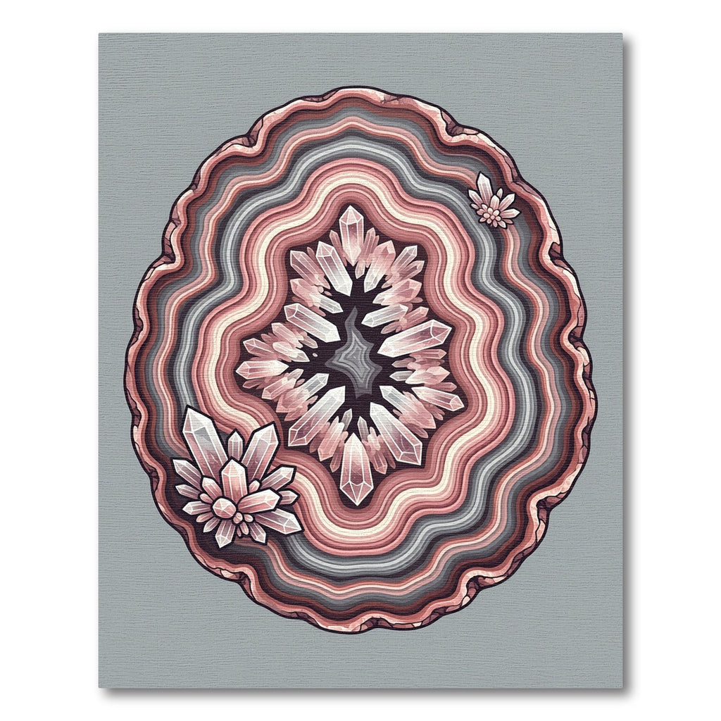 Pink Crystal Agate Gemstone Slice Rug