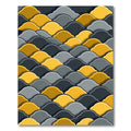 Ochre Gray Scallop Overlay Rug