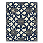 Navy Intertwined Lines Gold Mandala Rug