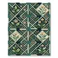 Emerald Green Floral Geometric Tile Rug