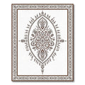 Brown Paisley Floral Medallion Border Rug