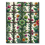 Vibrant Trellis Floral Climbing Vine Rug