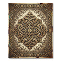 Ornate Golden Baroque Scroll Medallion Rug