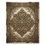 Ornate Golden Baroque Scroll Medallion Rug