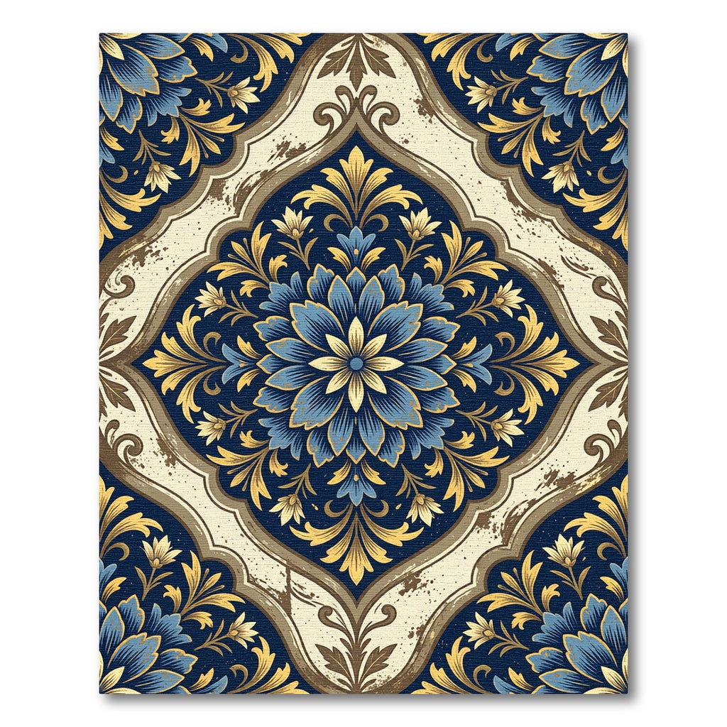 Azure Golden Chinoiserie Bloom Rug