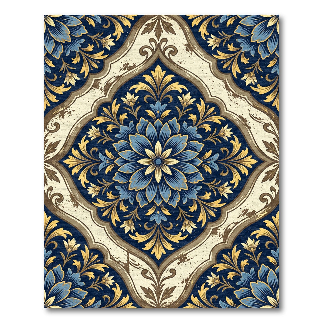 Azure Golden Chinoiserie Bloom Rug