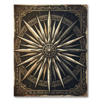 Vintage Celestial Compass Star Medallion Rug