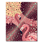 Whimsical Pink Flamingo Dot Composition Rug