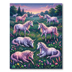 Whimsical Pastel Unicorn Flower Meadow Rug