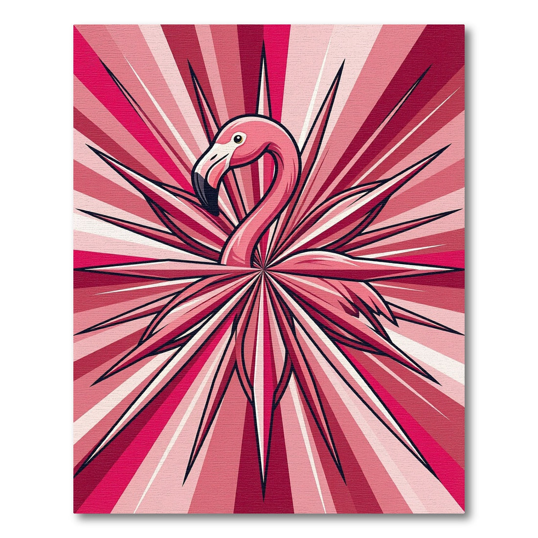 Pink Flamingo Burst Radial Rug