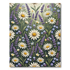 Daisies and Lavender Meadow Wildflower Rug