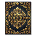 Ornate Golden Filigree Royal Medallion Rug