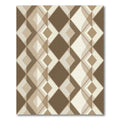 Modern Geometric Taupe Diamond Rug