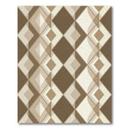 Modern Geometric Taupe Diamond Rug