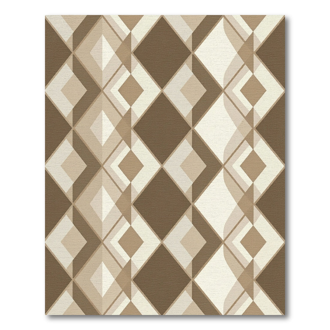 Modern Geometric Taupe Diamond Rug