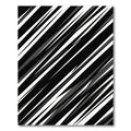 Bold Black and White Diagonal Stripe Rug