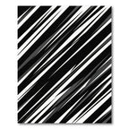Bold Black and White Diagonal Stripe Rug