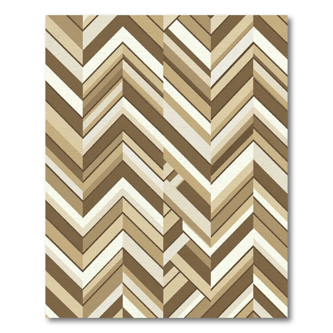 Chunky Chevron Earthy Tone Stripes Rug