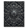 Ornate Silver Acanthus Scrollwork Rug