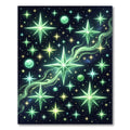 Emerald Starburst Nebula Night Sky Rug