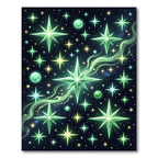 Emerald Starburst Nebula Night Sky Rug