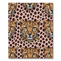 Pink Leopard Spots Cheetah Faces Rug