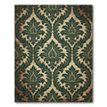 Vintage Green Acanthus Scroll Rug