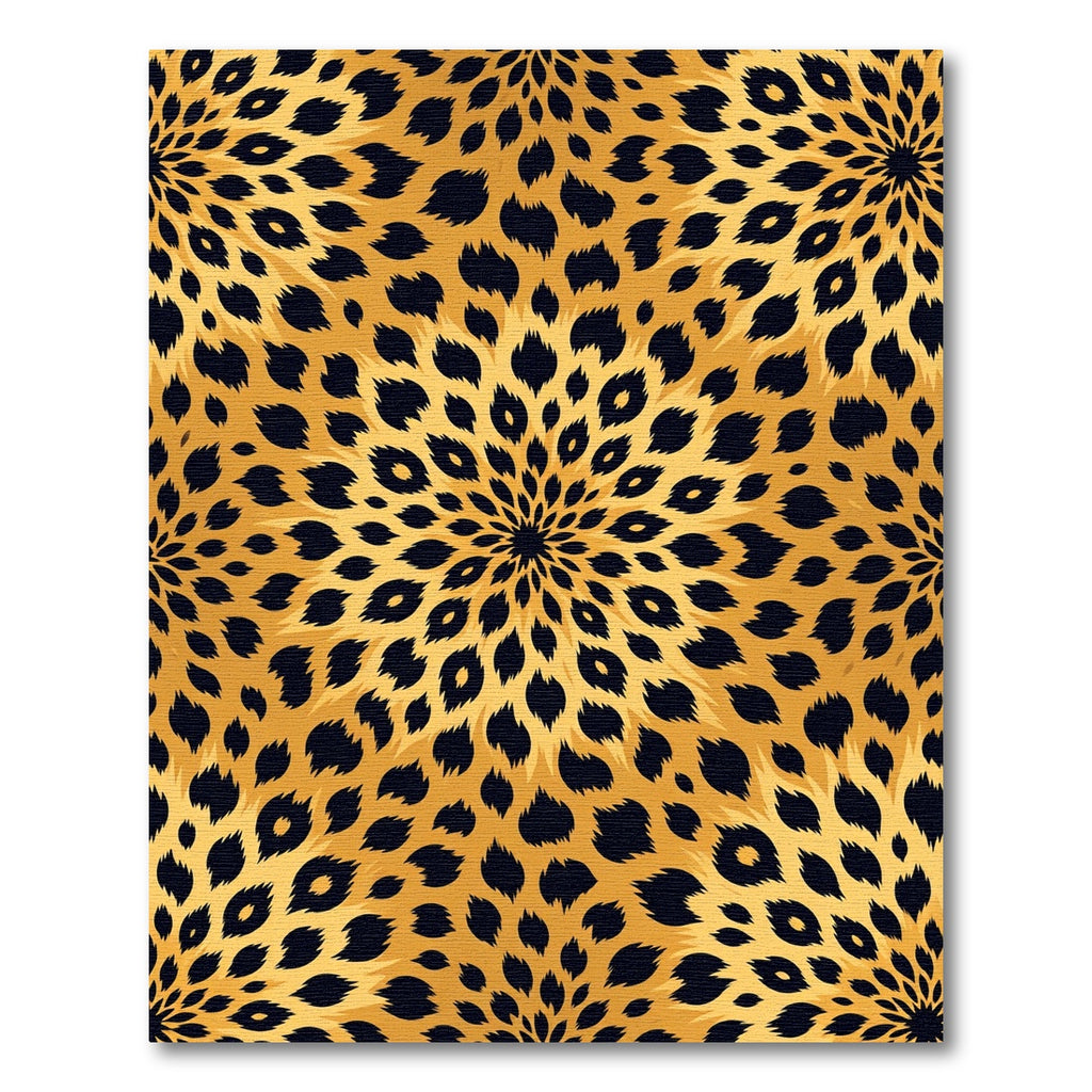 Golden Leopard Spot Radial Medallion Rug